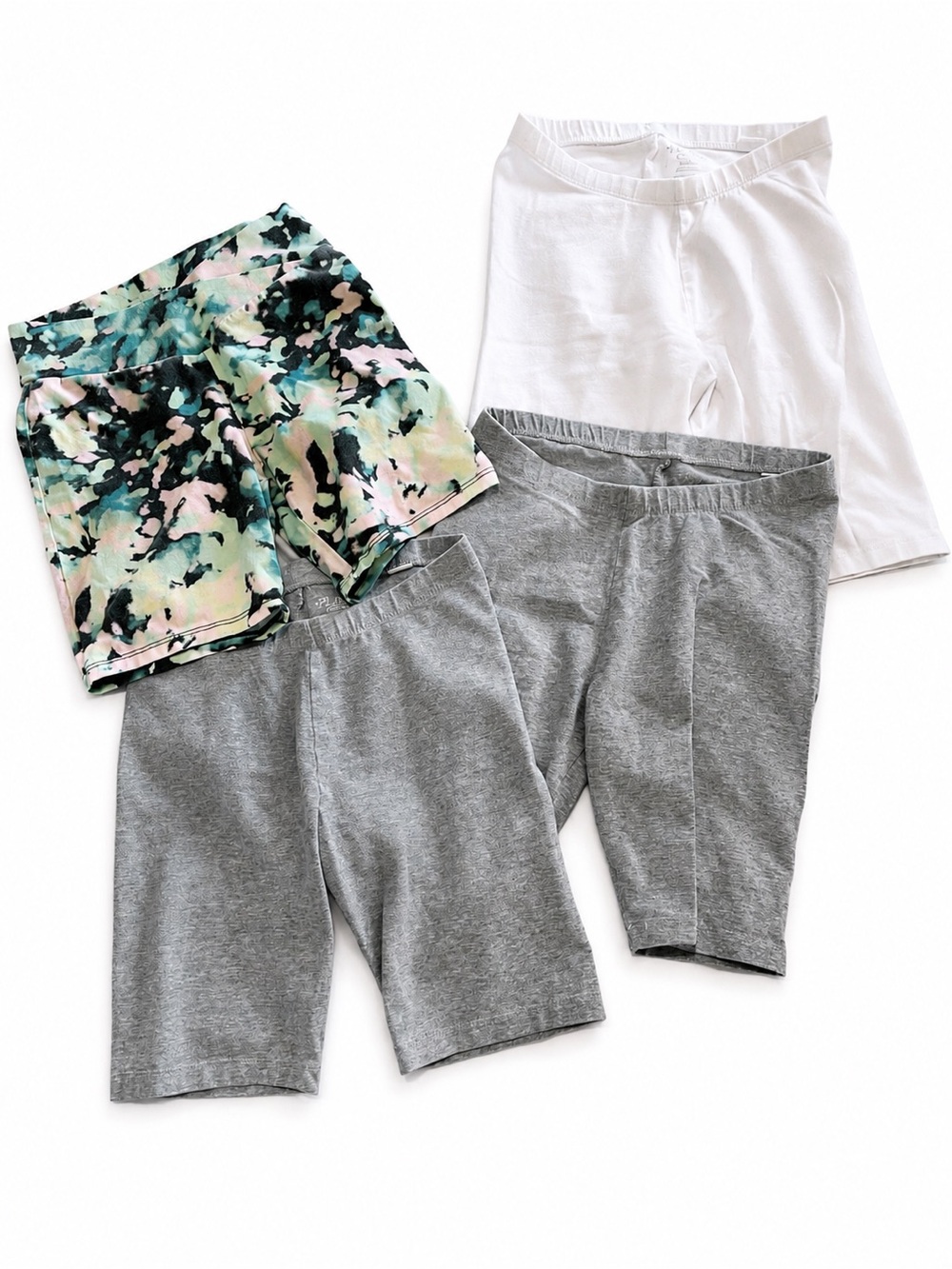art class & Children’s Place Girls Bike Shorts - Gray, White & Pastel Multi
